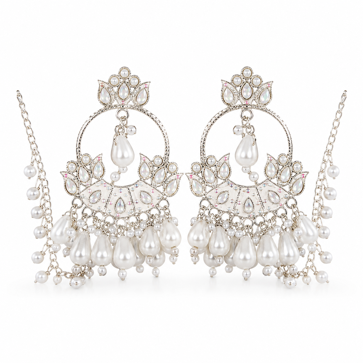 Premium Gold Plated Kundan Pearl Jhumka Earrings for Women | Traditional Bridal & Wedding Ethnic Earrings | HYPEHAVENHUB